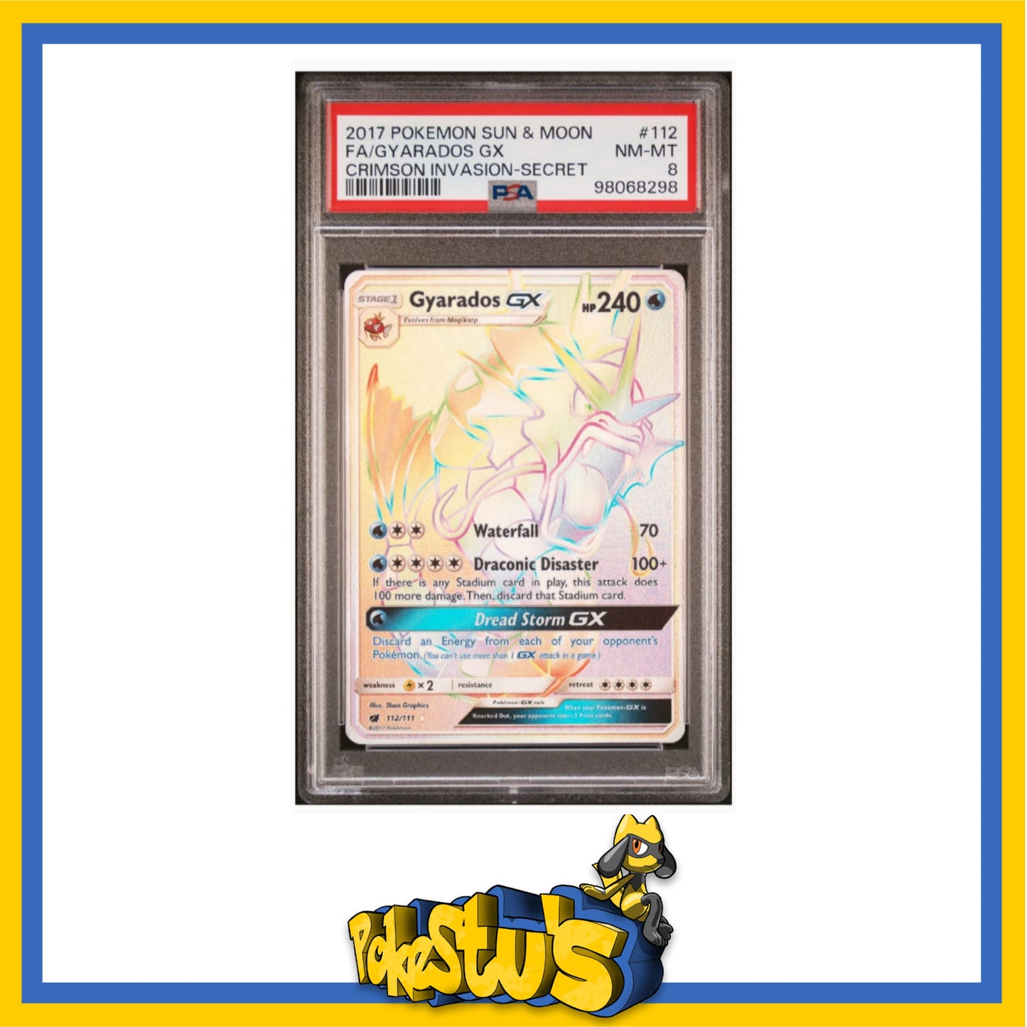 Gyarados - Rainbow Secret Rare - PSA 8