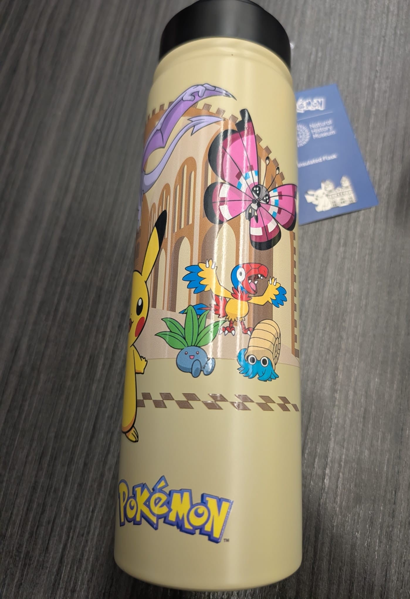 Pikachu Metal Water Bottle - Pokémon x Natural History Museum Exclusive.