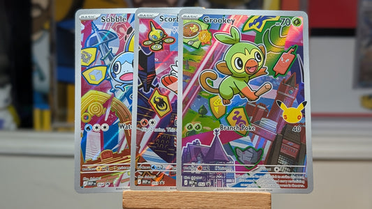 First Partner - Series 2 Galar, Generation 8 - Grookey, Scorbunny, Soble.