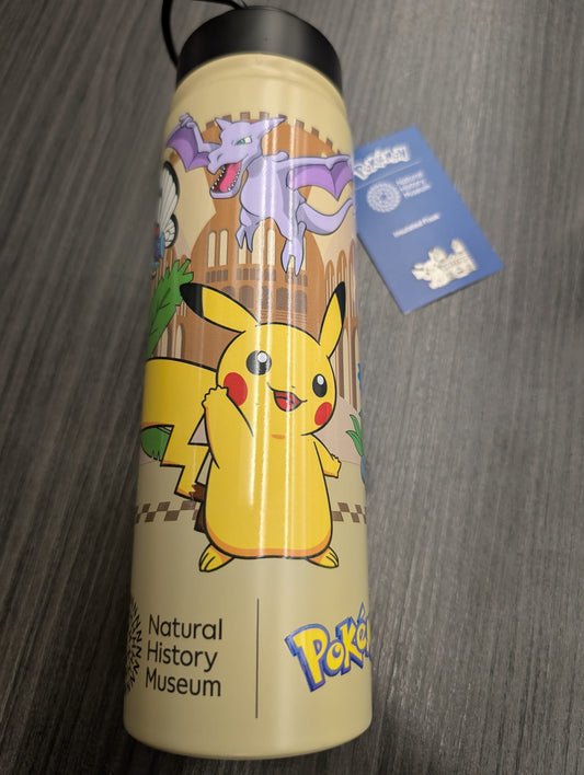 Pikachu Metal Water Bottle - Pokémon x Natural History Museum Exclusive.