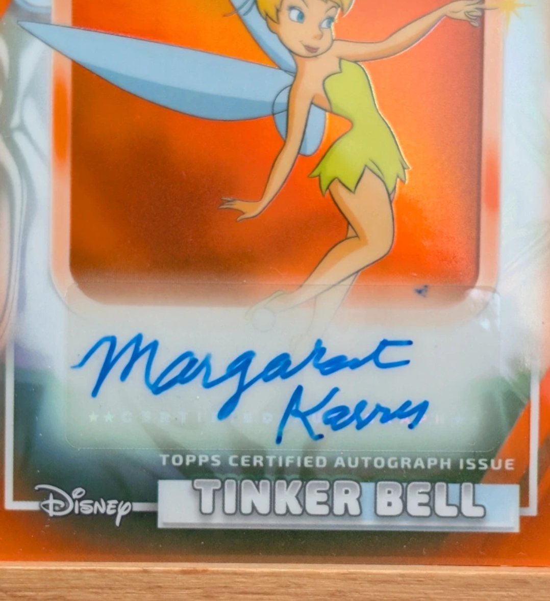 Tinker Bell/Margaret Kerry Auto Orange Refractor /25 - 2026 Topps Disney Chrome.