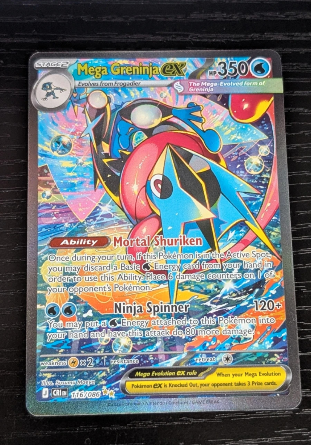 Mega Greninja ex - 116/086 - Chaos Rising.