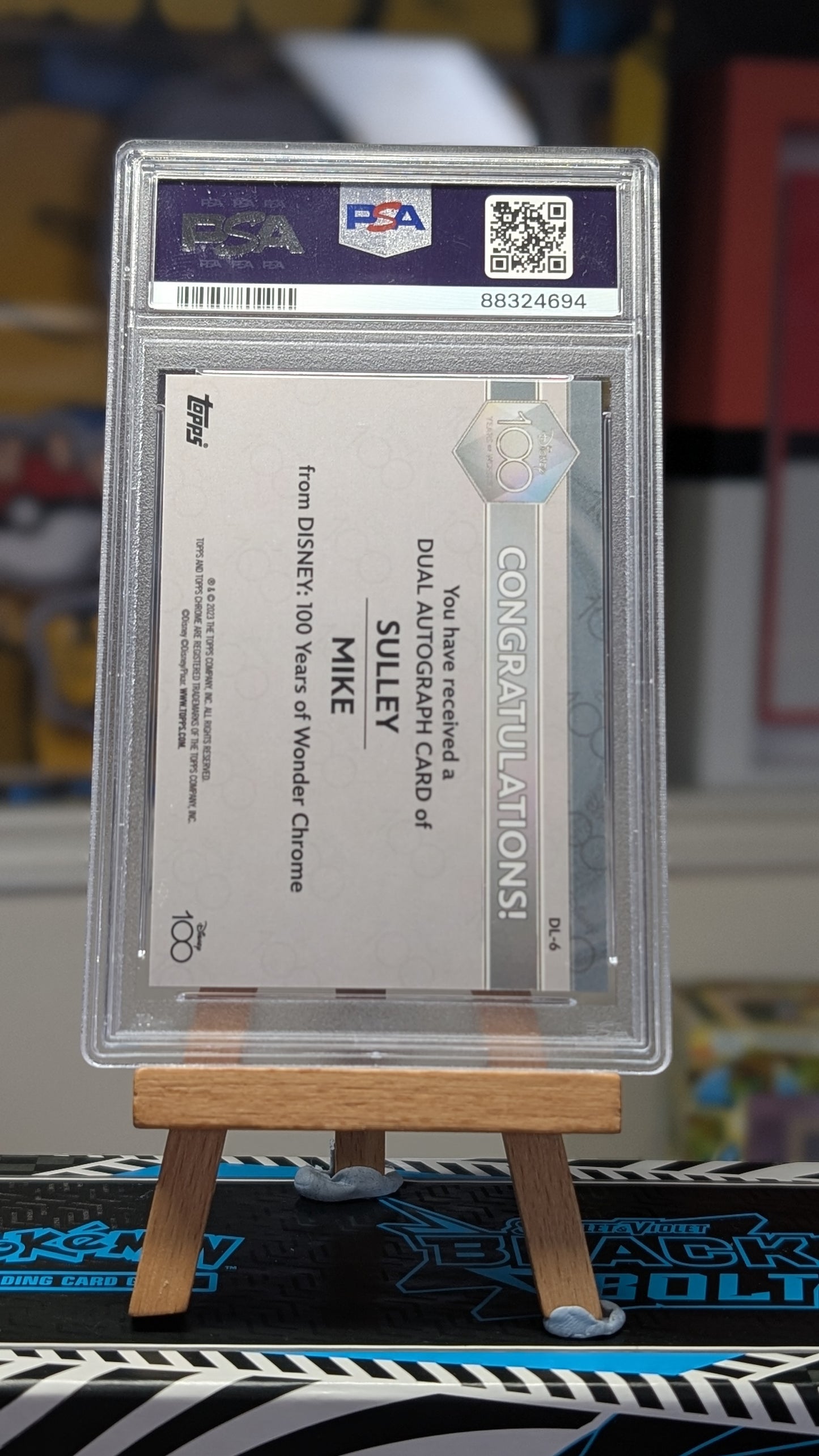 Topps Chrome Disney 100 Mike & Sulley DL6 Dual Autograph PSA 10