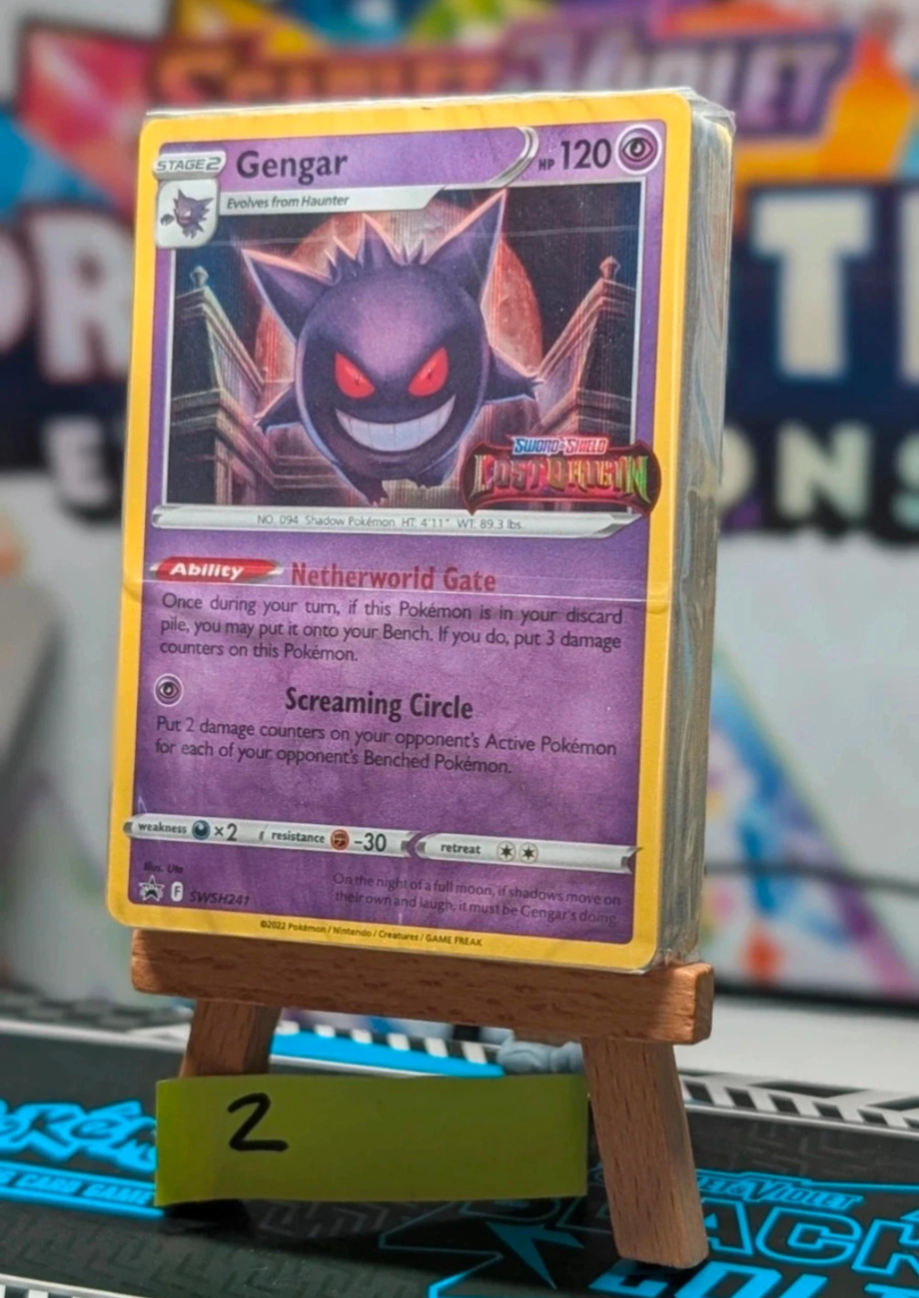 Gengar - SWSH241 - Lost Origin - Stamped Pre-release Promo - Sealed Deck