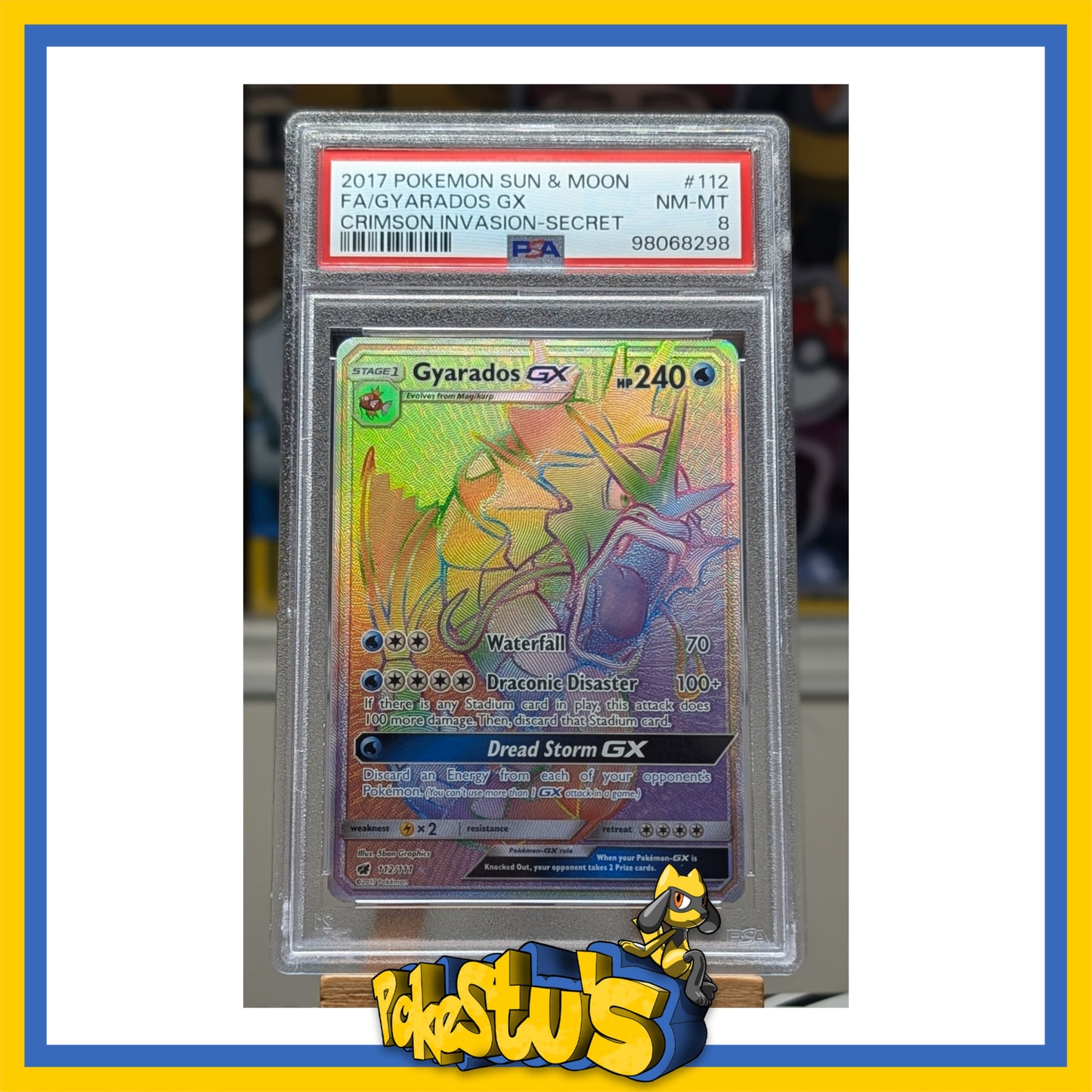 Gyarados - Rainbow Secret Rare - PSA 8