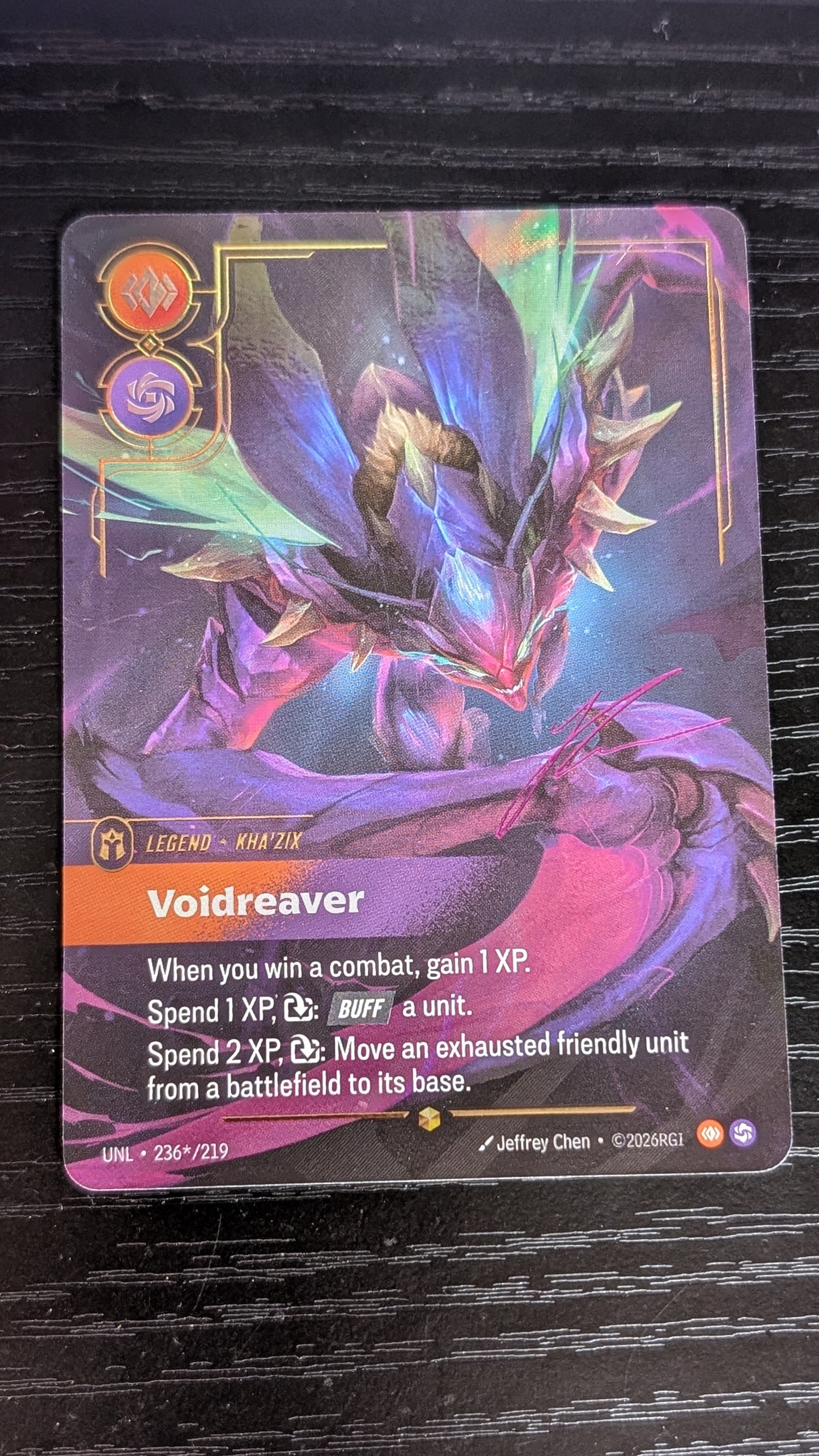 Kha'zix Voidreaver UNL - 236*/219 - Overnumber Signature - Unleashed Riftbound