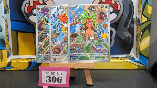 First Partner Series 3 - Froakie 060, Chespin 058, Fennekin.