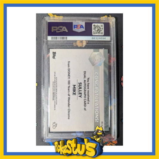 Topps Chrome Disney 100 Mike & Sulley DL6 Dual Autograph PSA 10