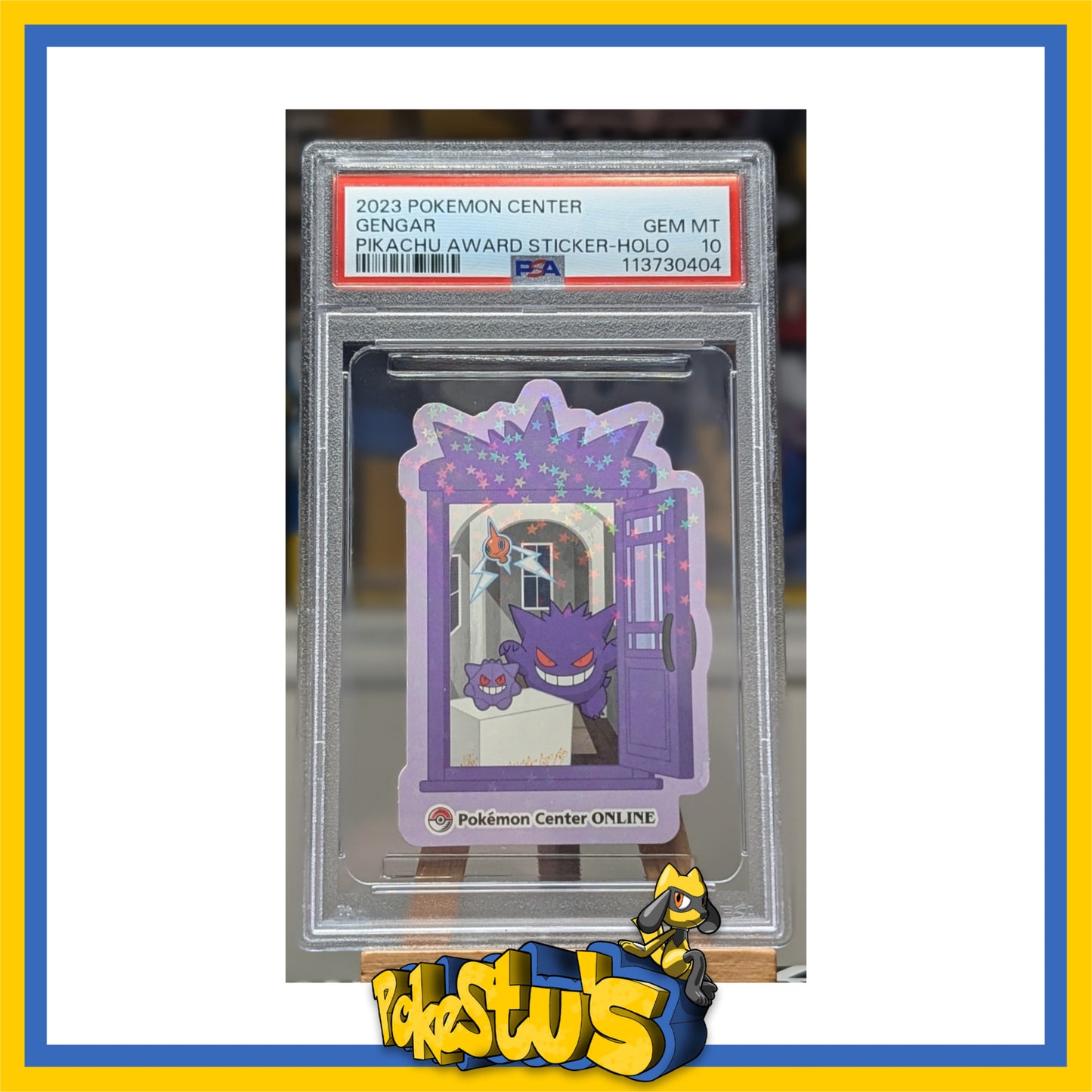 Gengar - PSA 10 - Japanese Pokemon Center Online Award Pikachu Sticker