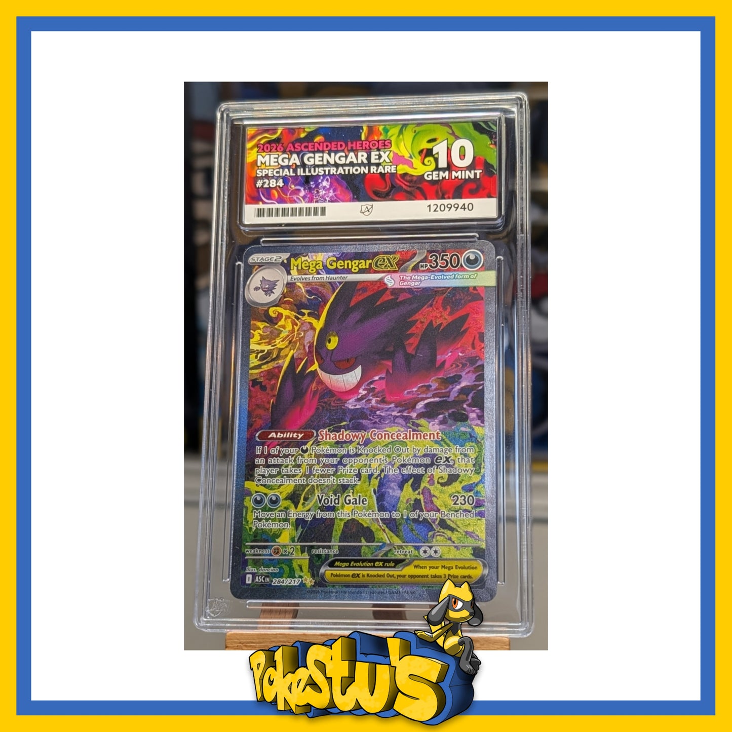 Mega Gengar Ex - 284/217 - Ace Gem Mint 10 - Perfect Subgrades