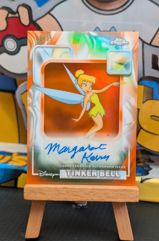 Tinker Bell/Margaret Kerry Auto Orange Refractor /25 - 2026 Topps Disney Chrome.