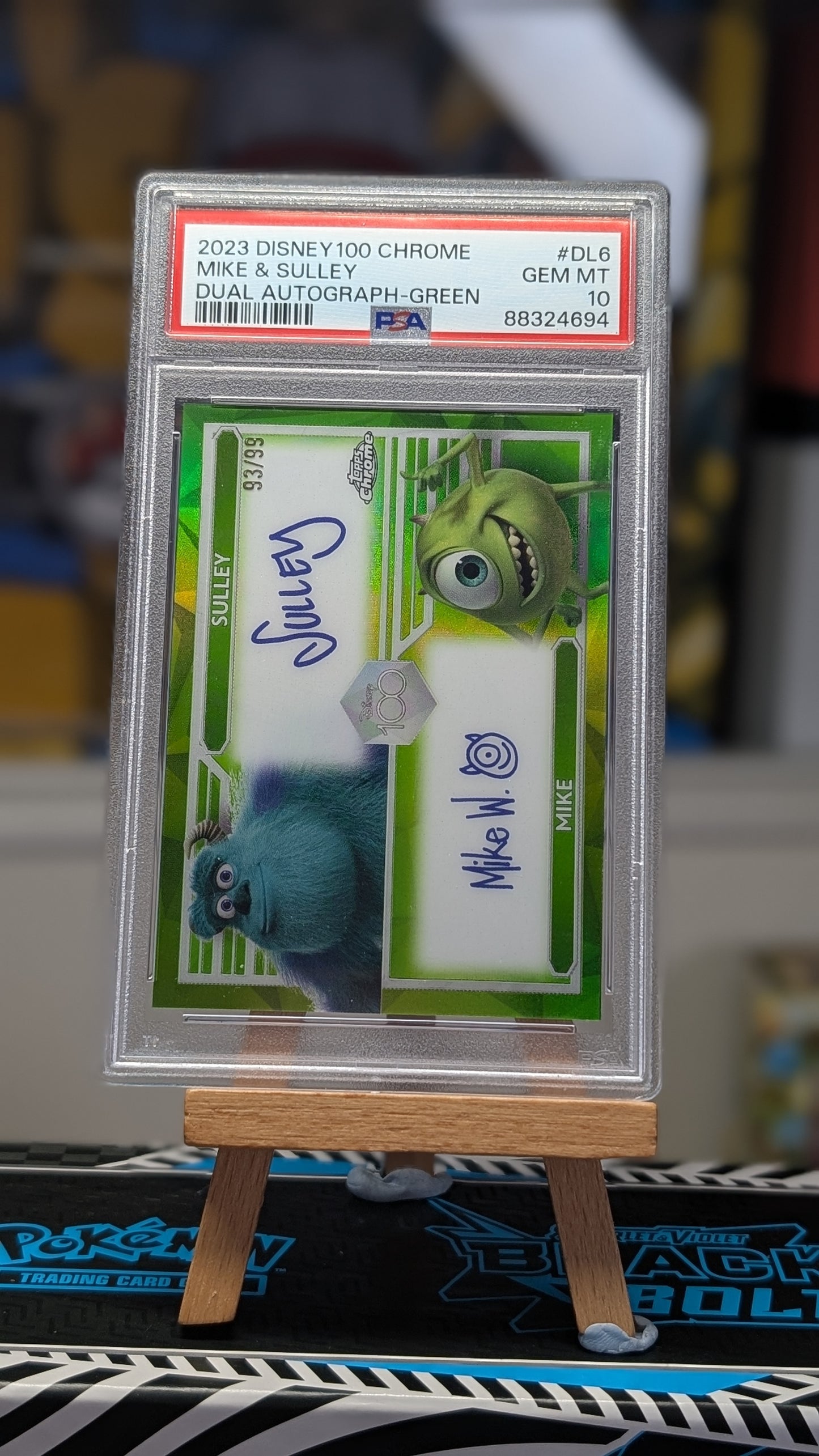 Topps Chrome Disney 100 Mike & Sulley DL6 Dual Autograph PSA 10